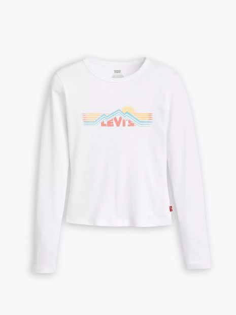 Женский лонгслив Levi's с принтом 1159863408 (Белый XL)
