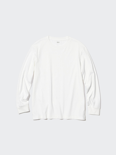 Однотонный лонгслив UNIQLO 1159863793 (Белый 3XL)