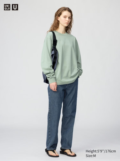Базовый лонгслив UNIQLO с технологией AIRism 1159864454 (Зеленый XXL)