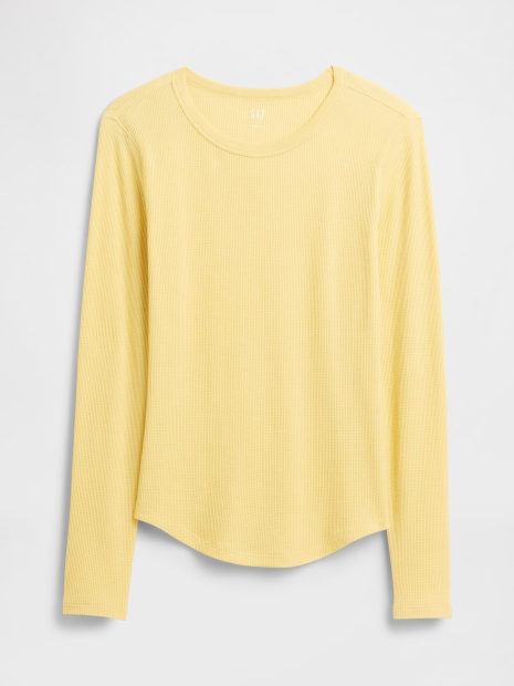 Женский лонгслив GAP из вафельной ткани 1159864687 (Желтый M)