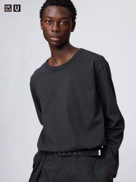 Однотонный лонгслив UNIQLO 1159864890 (Черный XL)