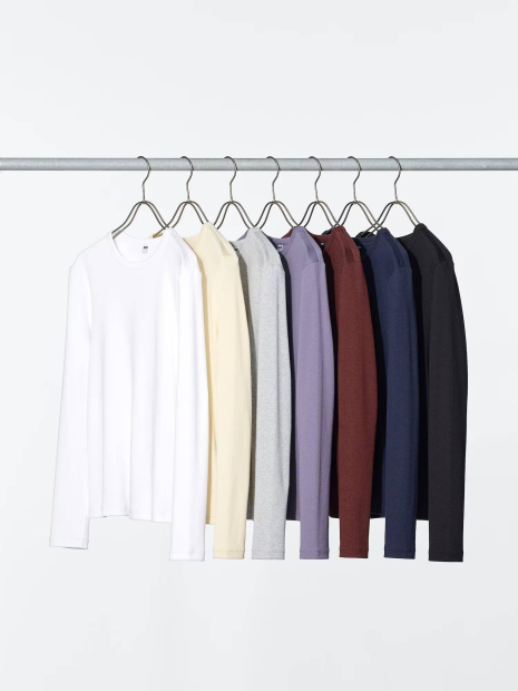 Эластичный лонгслив в рубчик UNIQLO 1159864937 (Коричневый S)