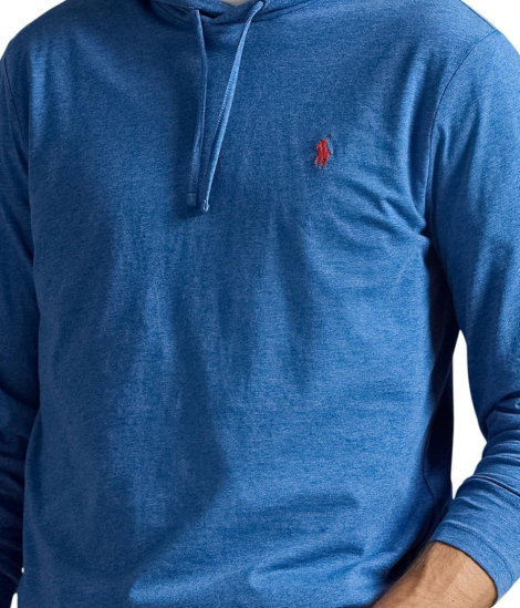 Лонгслив мужской Polo Ralph Lauren с капюшоном 1159865104 (Синий XL)