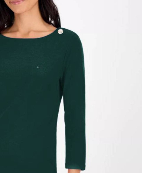 Женский лонгслив Tommy Hilfiger с укороченными рукавами 1159865110 (Зеленый XL)