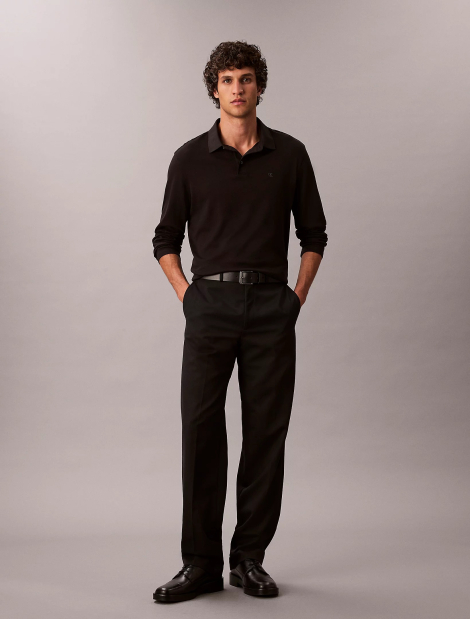 Мужской лонгслив-поло Calvin Klein 1159865163 (Черный M)