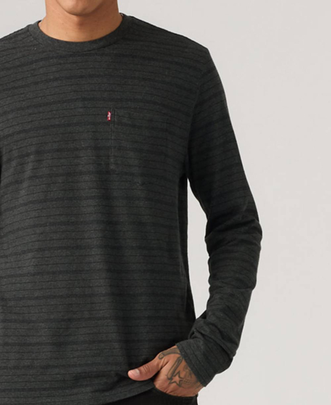 Чоловічий лонгслів Levi's з кишенею 1159865291 (Сірий L)