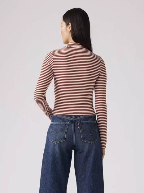 Жіночий лонгслів Levi's в смужку 1159865450 (Білий/Червоний M)
