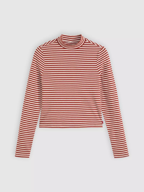 Жіночий лонгслів Levi's в смужку 1159865450 (Білий/Червоний M)