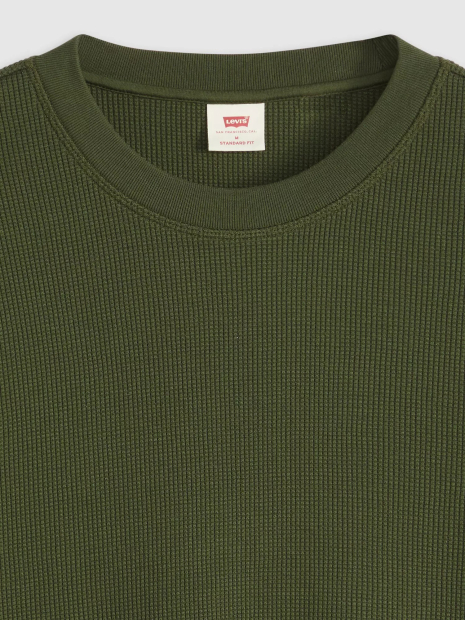 Мужской лонгслив Levi's из вафельной ткани 1159865505 (Зеленый L)