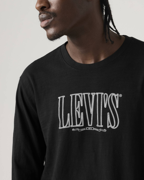 Мужской лонгслив Levi's с логотипом 1159865606 (Черный L)