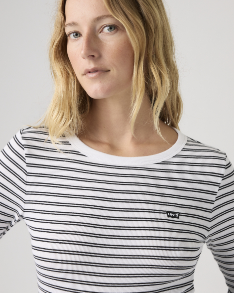 Женский лонгслив Levi's кофта в полоску 1159919125 (Белый S)
