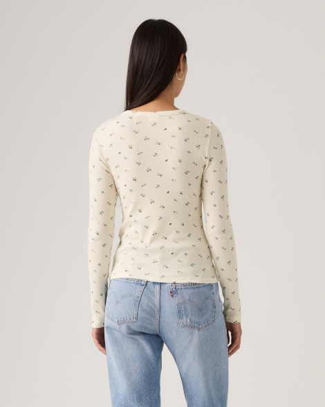 Женский лонгслив Levi's кофта с принтом 1159921490 (Молочный S)