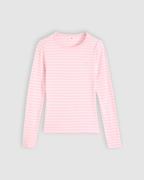 Женский лонгслив Levi's кофта в полоску 1159926828 (Розовый XL)