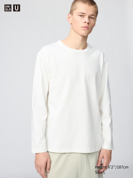 Однотонний лонгслів UNIQLO 1159976156 (Білий XL)