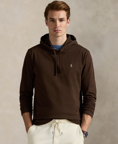 Лонгслив мужской Polo Ralph Lauren с капюшоном 1160060240 (Коричневый XXL)