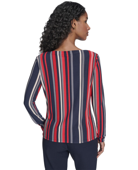 Женский лонгслив Tommy Hilfiger 1160096205 (Синий/Красный XL)