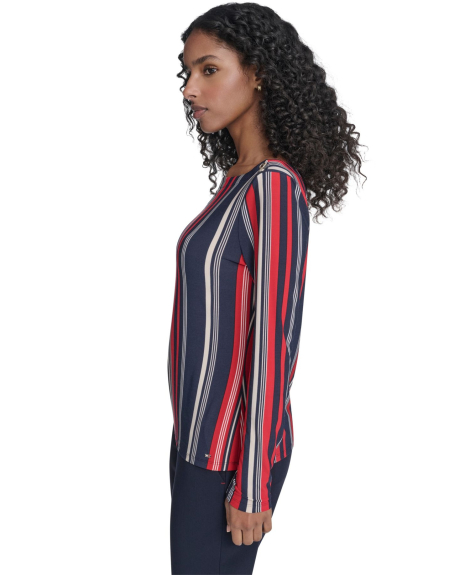 Женский лонгслив Tommy Hilfiger 1160096205 (Синий/Красный XL)