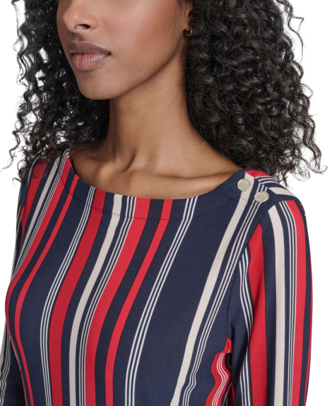Женский лонгслив Tommy Hilfiger 1160096205 (Синий/Красный XL)