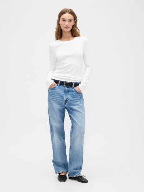 Женский базовый лонгслив GAP 1160164773 (Белый XXL)