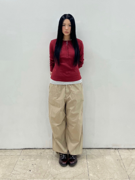 Лонгслив UNIQLO в рубчик 1160532000 (Красный L)