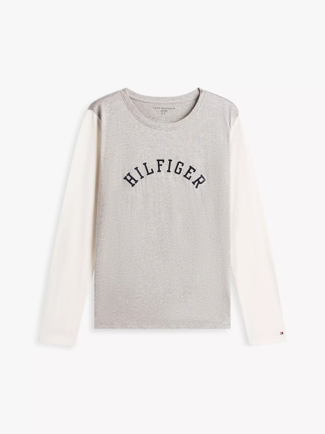 Жіночий лонгслів Tommy Hilfiger у стилі колор-блок 1161146238 (Сірий M)