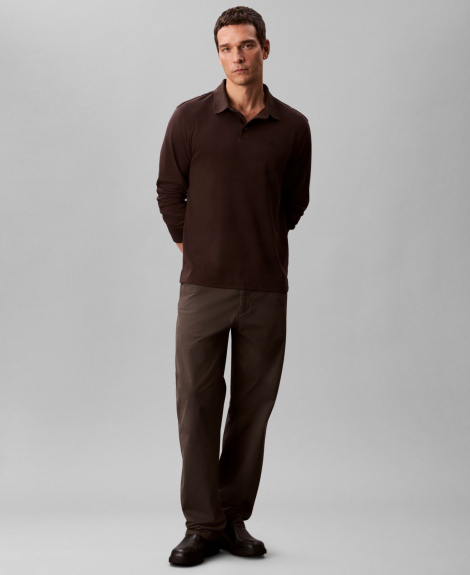 Мужской лонгслив-поло Calvin Klein 1161383865 (Коричневый XXL)