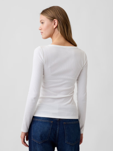 Базовый лонгслив GAP в рубчик 1161424111 (Белый XXL)