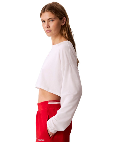 Укороченный женский лонгслив Calvin Klein с логотипом 1161436655 (Белый XXL)