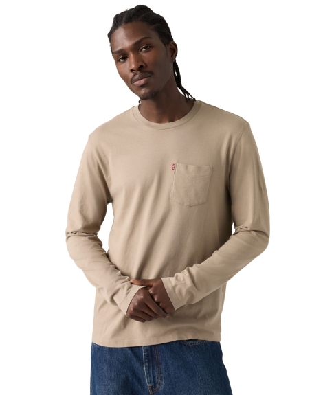 Мужской лонгслив Levi's с карманом 1162315248 (Бежевый L)