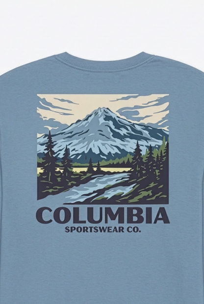 Чоловічий лонгслів Columbia з принтом 1162518250 (Блакитний XXL)