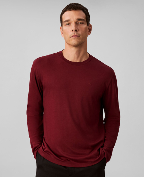Мужской лонгслив Calvin Klein с логотипом 1162519596 (Бордовый XXL)