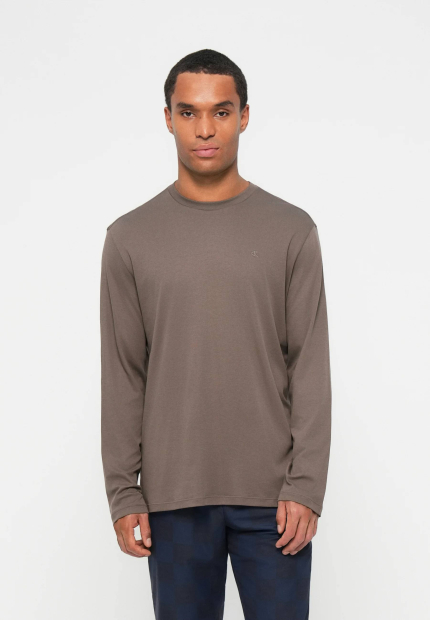 Мужской лонгслив Calvin Klein с логотипом 1162521144 (Коричневый L)