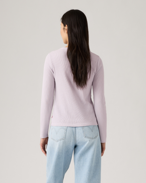 Женский вафельный лонгслив Henley Levi's кофта 1162615081 (Сиреневый XS)