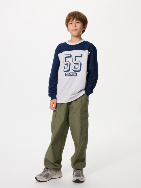 Детский лонгслив UNIQLO 1162744483 (Синий/Серый 11-12) на рост 145-155 см