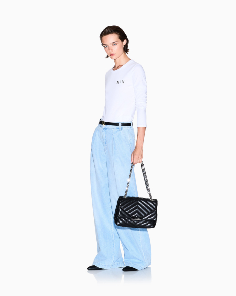 Женский лонгслив Armani Exchange со стразами 1162895072 (Белый XL)