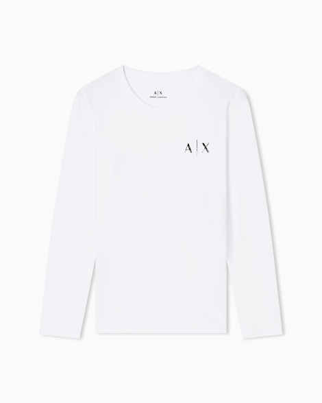 Женский лонгслив Armani Exchange со стразами 1162895072 (Белый XL)
