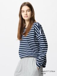 Стильный лонгслив Uniqlo 1159838469 (Синий L)
