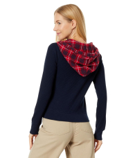 Женский лонгслив с капюшоном Tommy Hilfiger из вафельной ткани 1159839071 (Синий M)