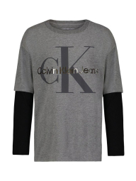 Дитячий лонгслів Calvin Klein з логотипом 1159839286 (Сірий L)