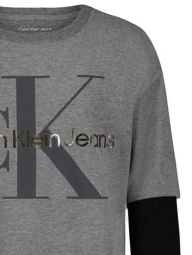 Дитячий лонгслів Calvin Klein з логотипом 1159839286 (Сірий L)