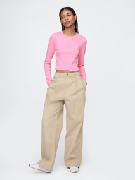 Укорочений лонгслів GAP 1159839738 (рожевий M)