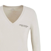 Базовый лонгслив Armani Exchange с логотипом 1159840086 (Бежевый XL)
