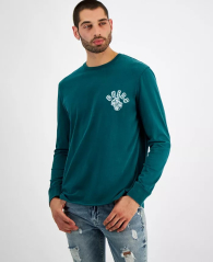 Мужской лонгслив GUESS с логотипом 1159840539 (Зеленый XXL)