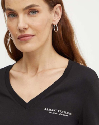 Базовий лонгслів Armani Exchange з логотипом 1159841454 (Чорний XXL)