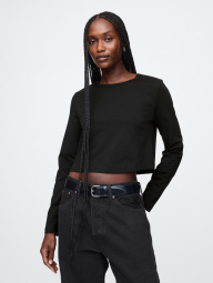 Укороченный лонгслив GAP 1159841533 (Черный S)