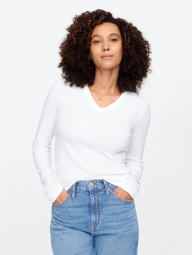 Базовый лонгслив GAP 1159842379 (Белый XS)