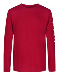Детский лонгслив Tommy Hilfiger с логотипом 1159843073 (Красный 6)