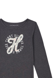 Подростковый лонгслив Tommy Hilfiger с логотипом 1159843075 (Серый S)