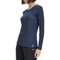 Женский лонгслив Tommy Hilfiger в рубчик 1159843667 (Синий M)
