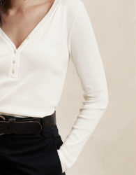 Женский лонгслив в рубчик Banana Republic 1159843885 (Молочный XXL)